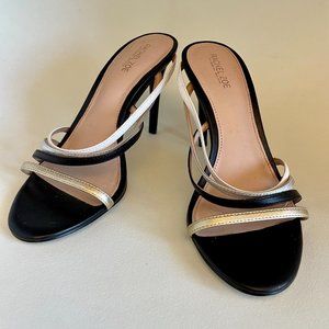Rachel Zoe Black, Silver, and Gold Heels~